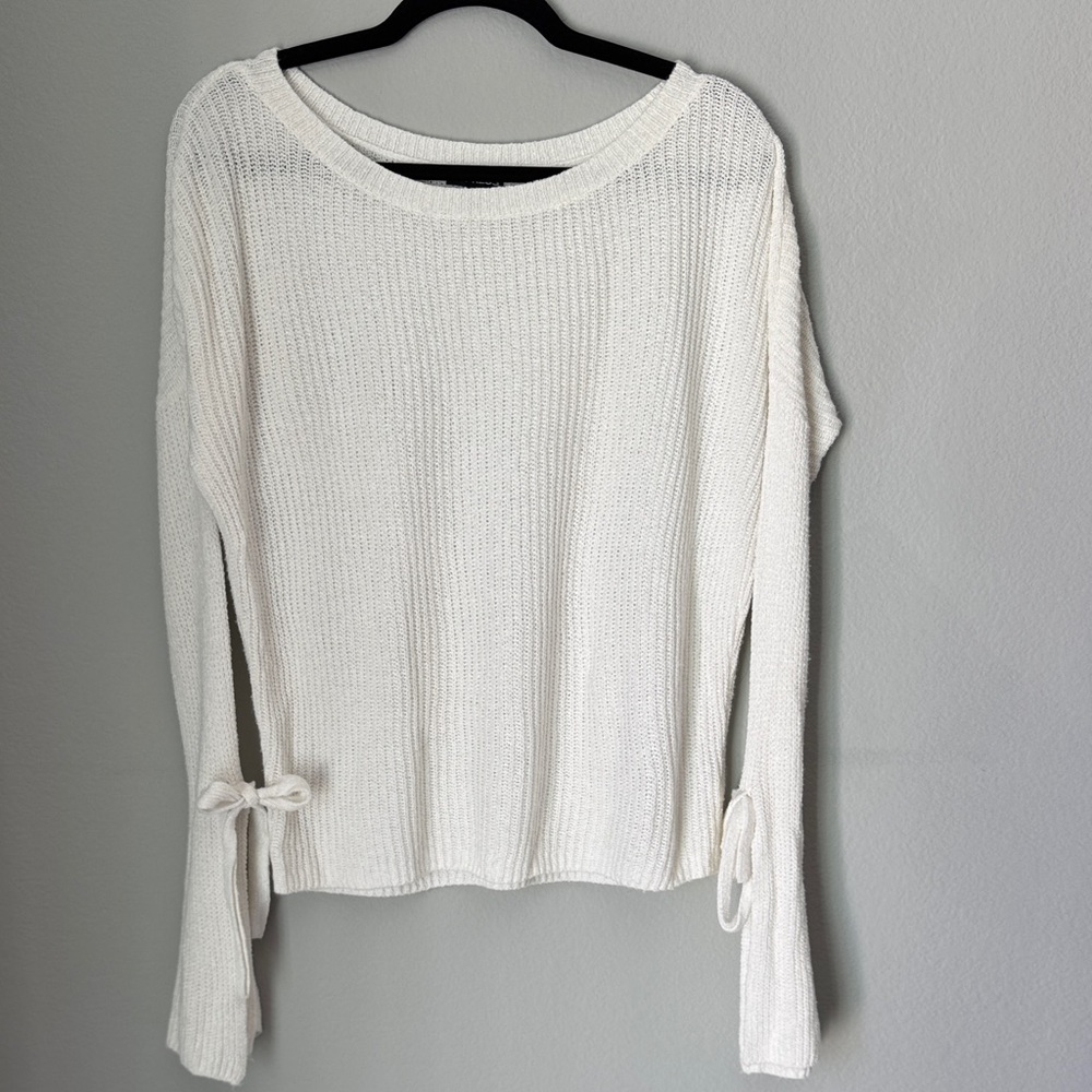 Express White Crew Neck Sweater